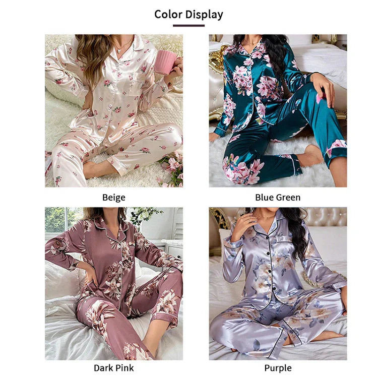 Women&#39;s Floral Print Pajamas Set