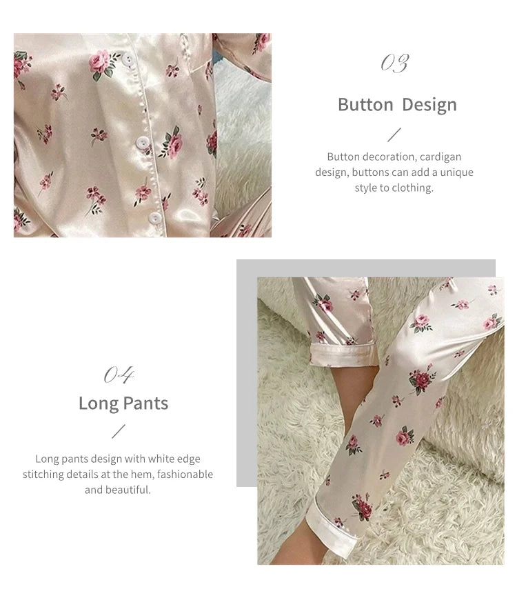 Women&#39;s Floral Print Pajamas Set