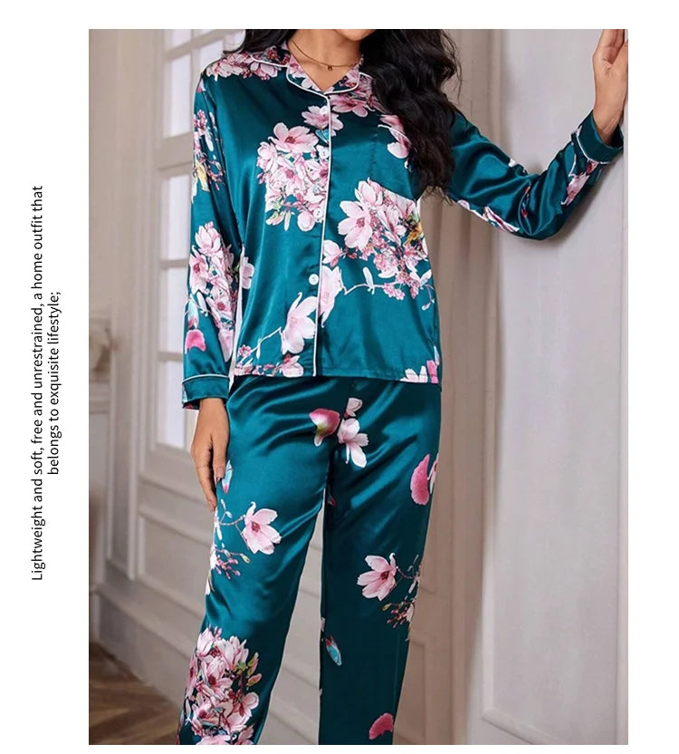 Women&#39;s Floral Print Pajamas Set