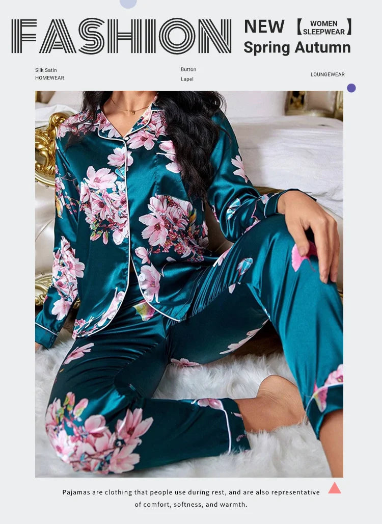 Women&#39;s Floral Print Pajamas Set