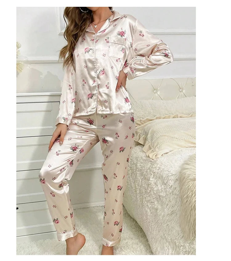 Women&#39;s Floral Print Pajamas Set
