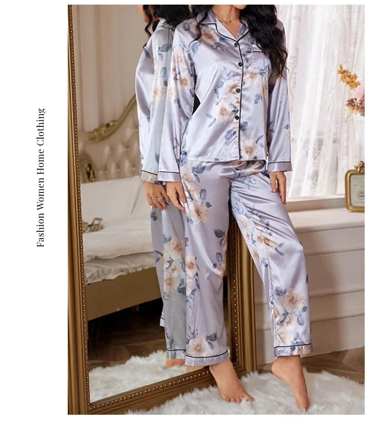 Women&#39;s Floral Print Pajamas Set