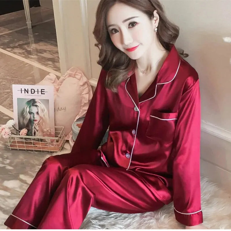 Silk Women Pyjama Sleepwear Sets